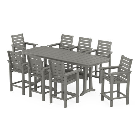 POLYWOOD Captain 9-Piece Counter Set with Trestle Legs