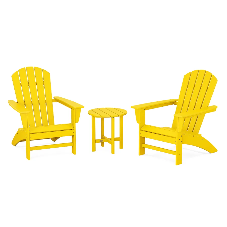 POLYWOOD Nautical 3-Piece Adirondack Set in Lemon