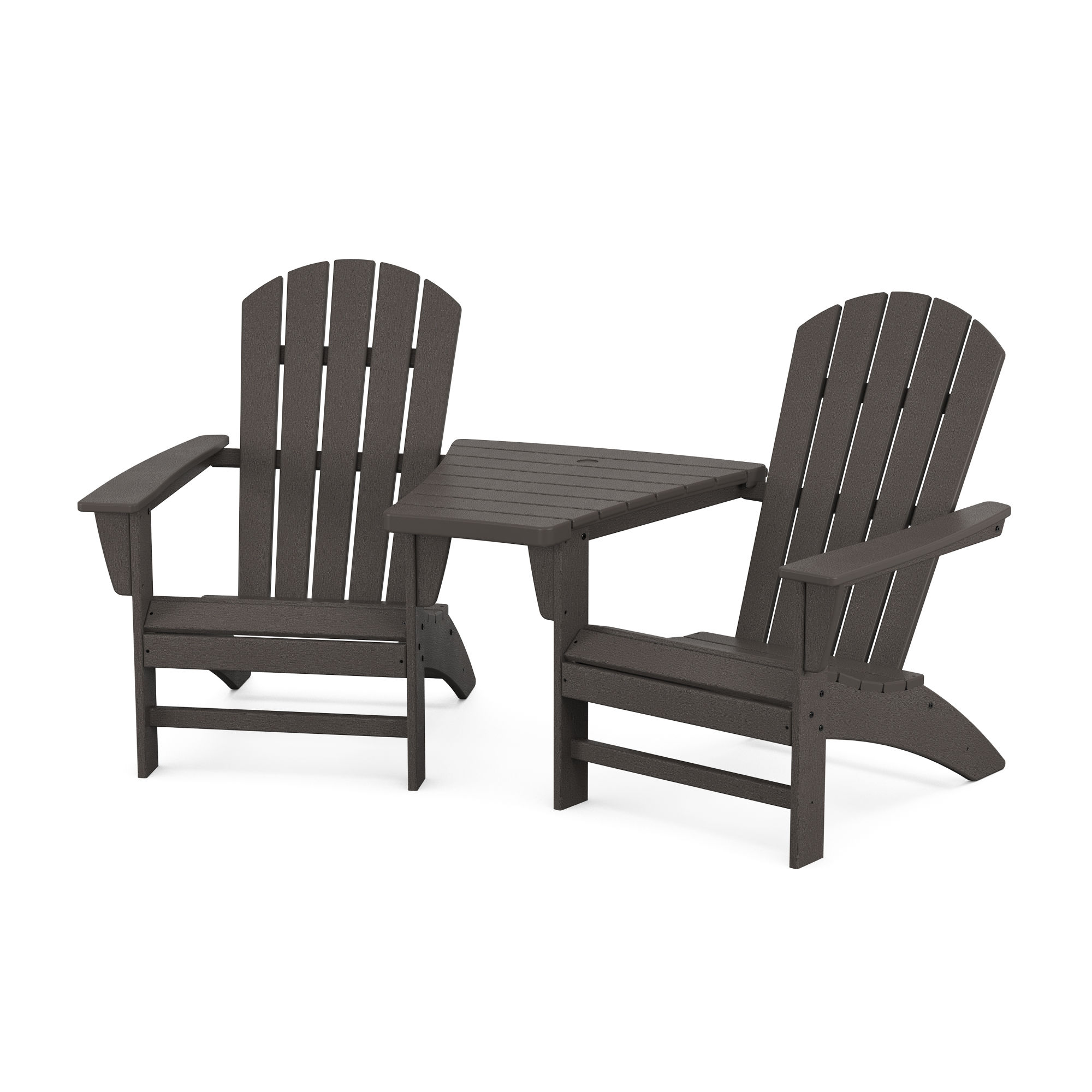 POLYWOOD Nautical 3 Piece Adirondack Set with Angled Connecting