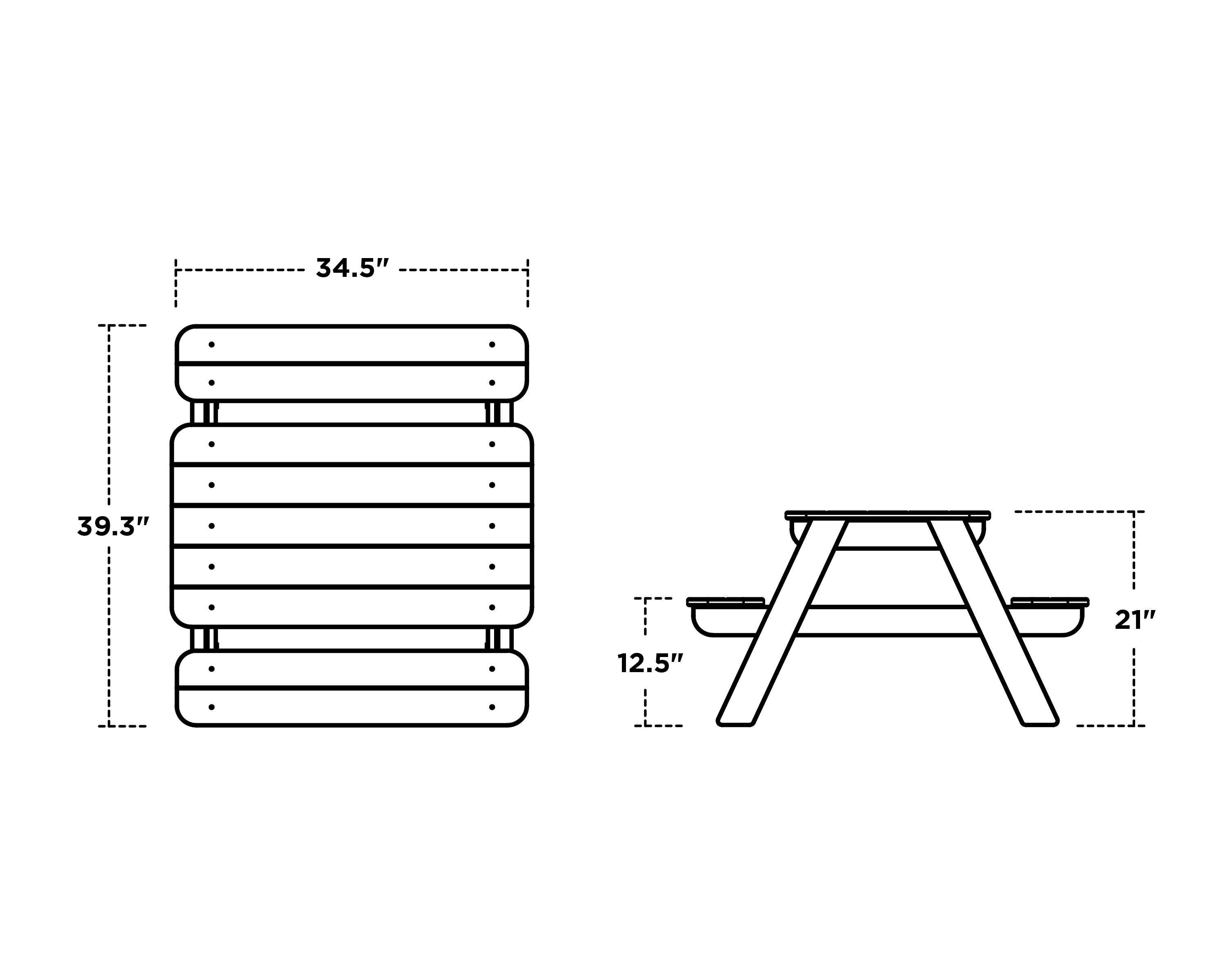 Dimensions for Kids Outdoor Picnic Table