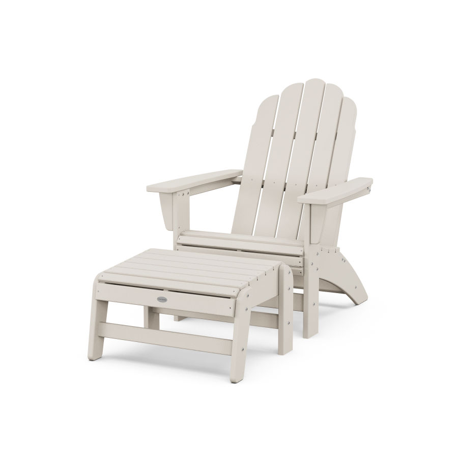 POLYWOOD Vineyard Grand Adirondack Chair with Ottoman in Sand