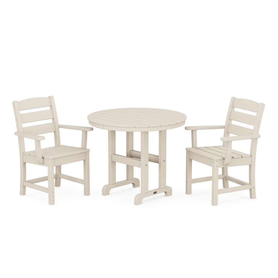 POLYWOOD Lakeside 3-Piece Round Dining Set in Sand