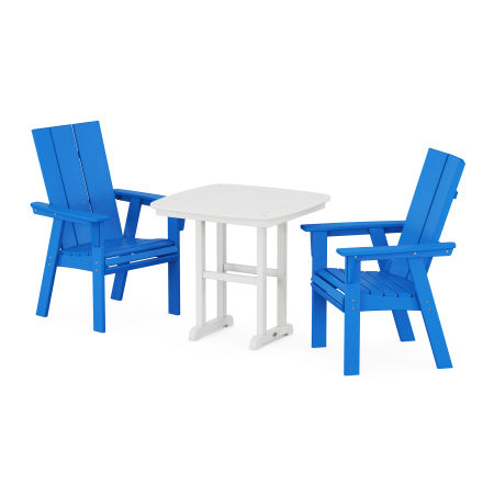 Modern Adirondack 3-Piece Dining Set in Pacific Blue