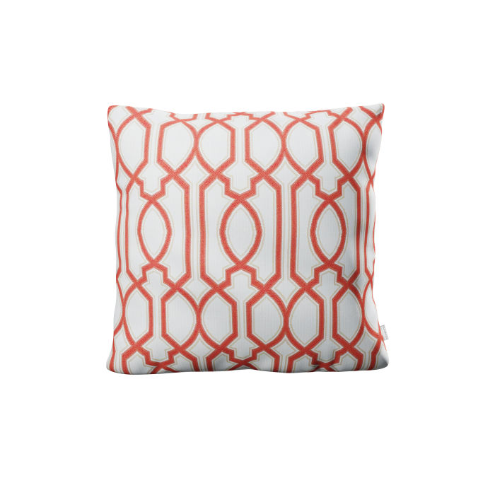 22" Throw Pillow in Chelsey Trellis Coral