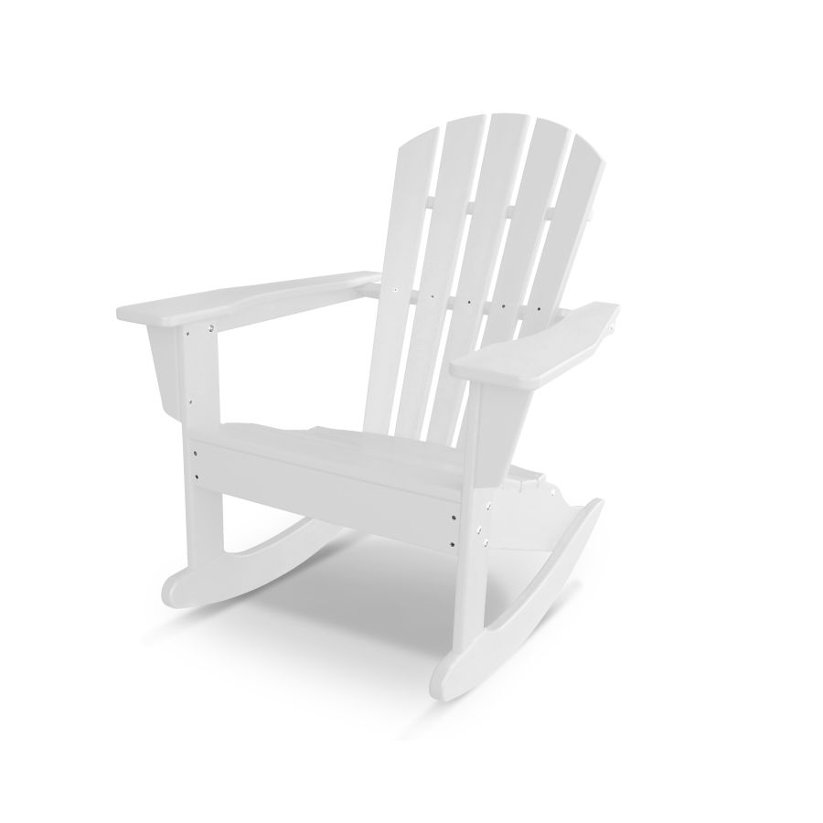 POLYWOOD Palm Coast Adirondack Rocking Chair in White