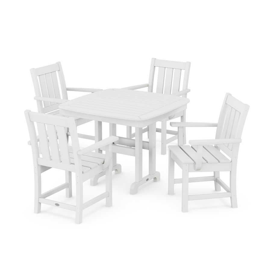 POLYWOOD Oxford 5-Piece Dining Set in White