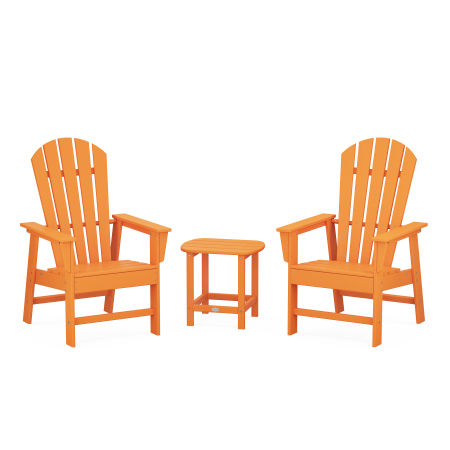 South Beach Casual Chair 3-Piece Set with 18" South Beach Side Table in Tangerine