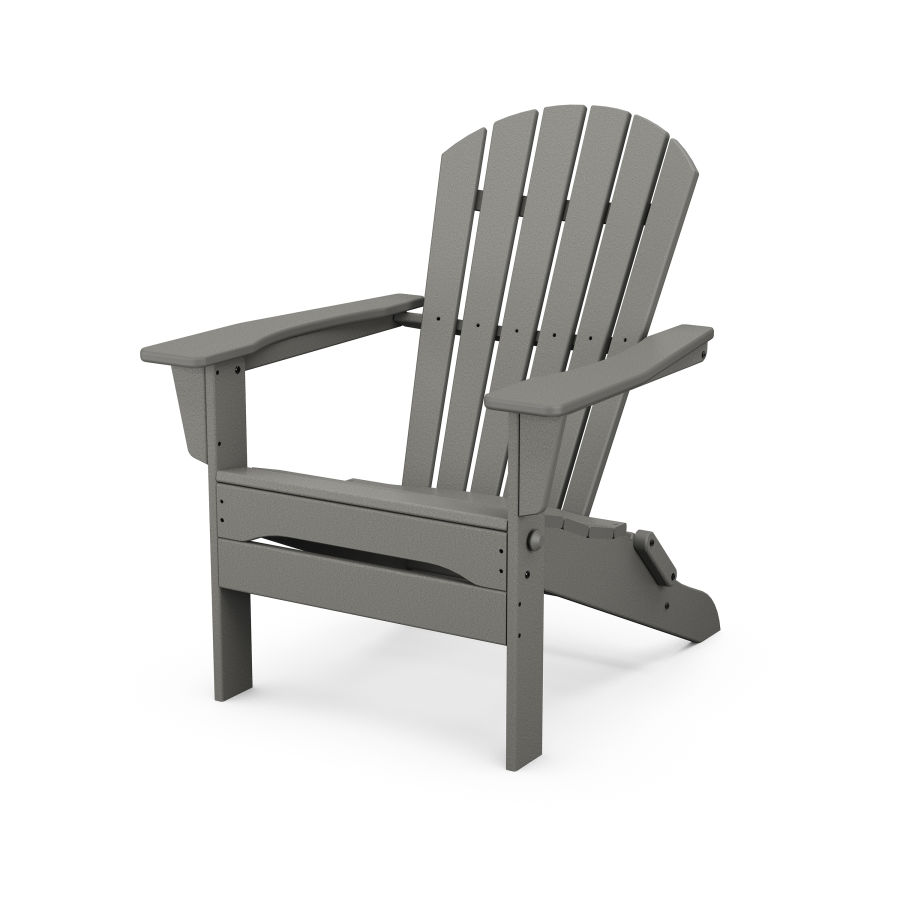 POLYWOOD South Beach Folding Adirondack Chair in Slate Grey
