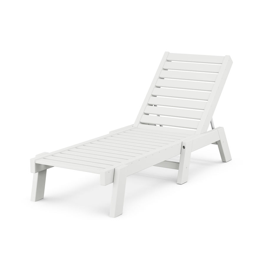 POLYWOOD Captain Chaise in White