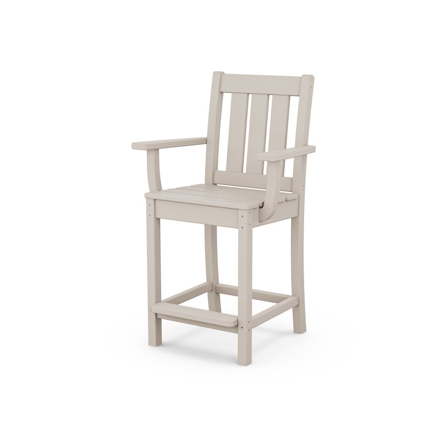 POLYWOOD Oxford Counter Arm Chair in Sand