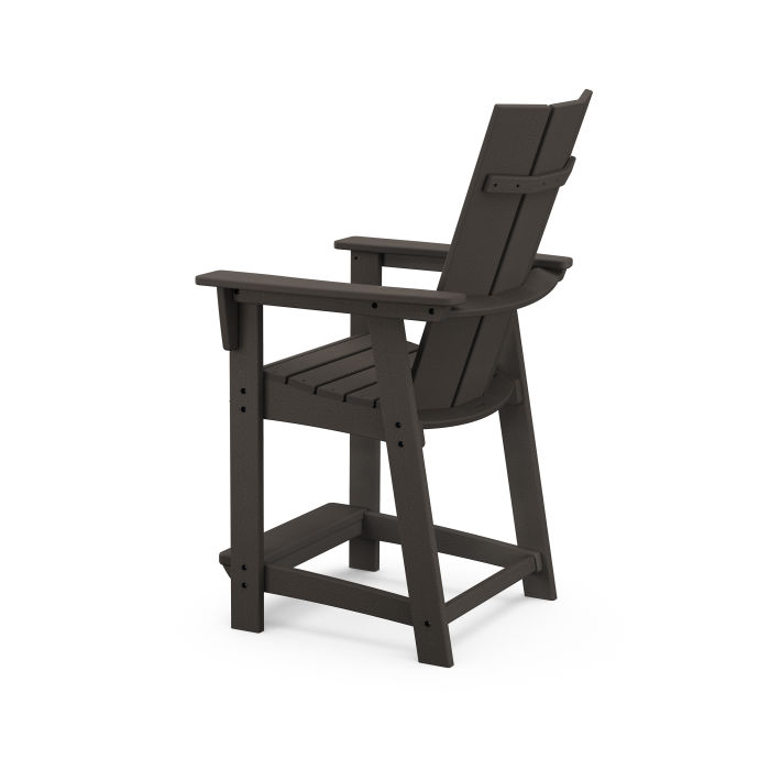 POLYWOOD Modern Curveback Adirondack Counter Chair in Vintage Finish