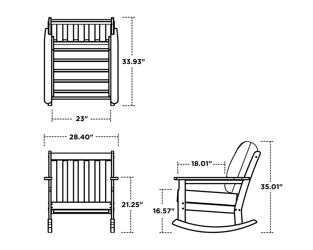Dimensions for Vineyard Deep Seating Rocking Chair