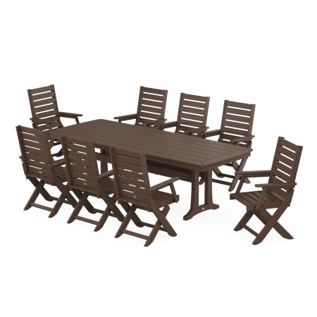 Captain 9-Piece Dining Set with Trestle Legs in Mahogany