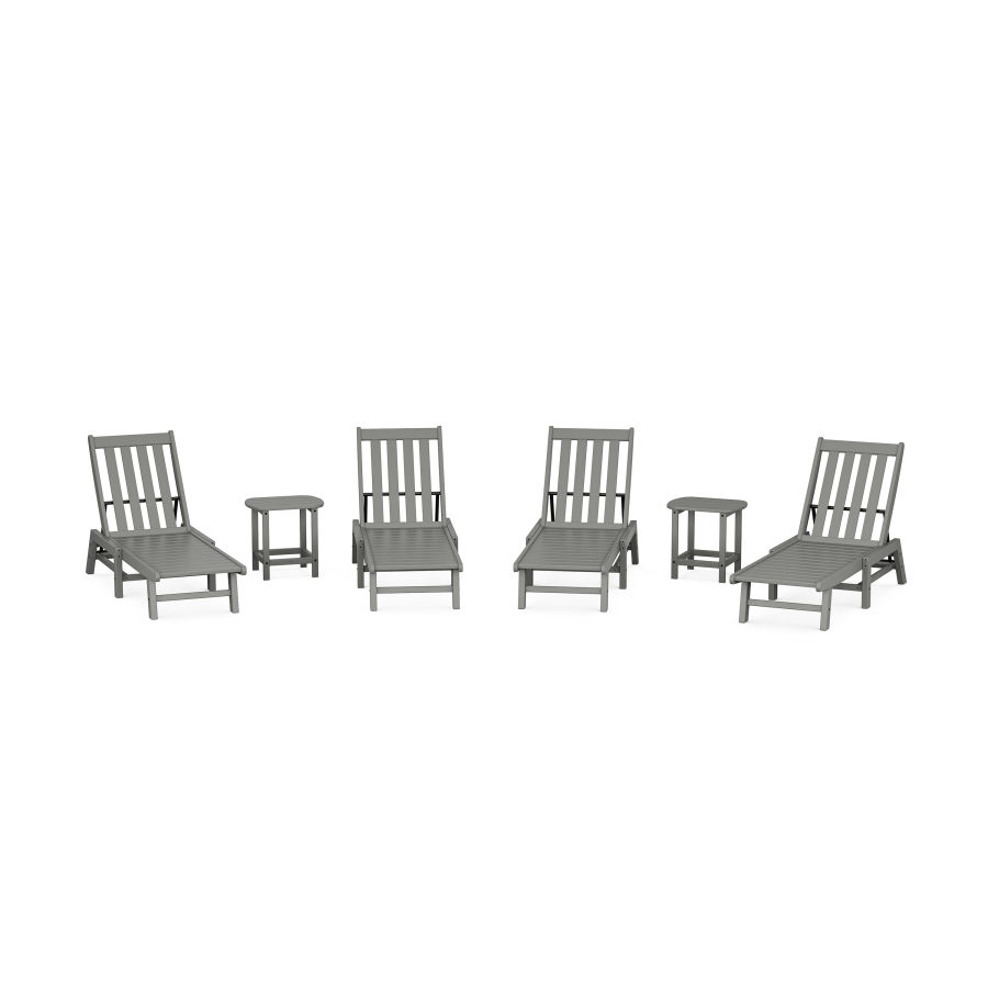 POLYWOOD Vineyard 6-Piece Chaise Set in Slate Grey