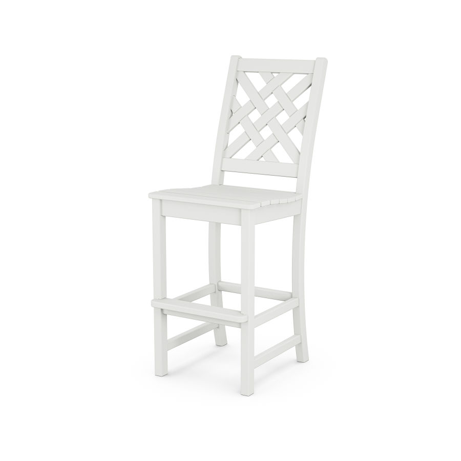 POLYWOOD Wovendale Bar Side Chair in White
