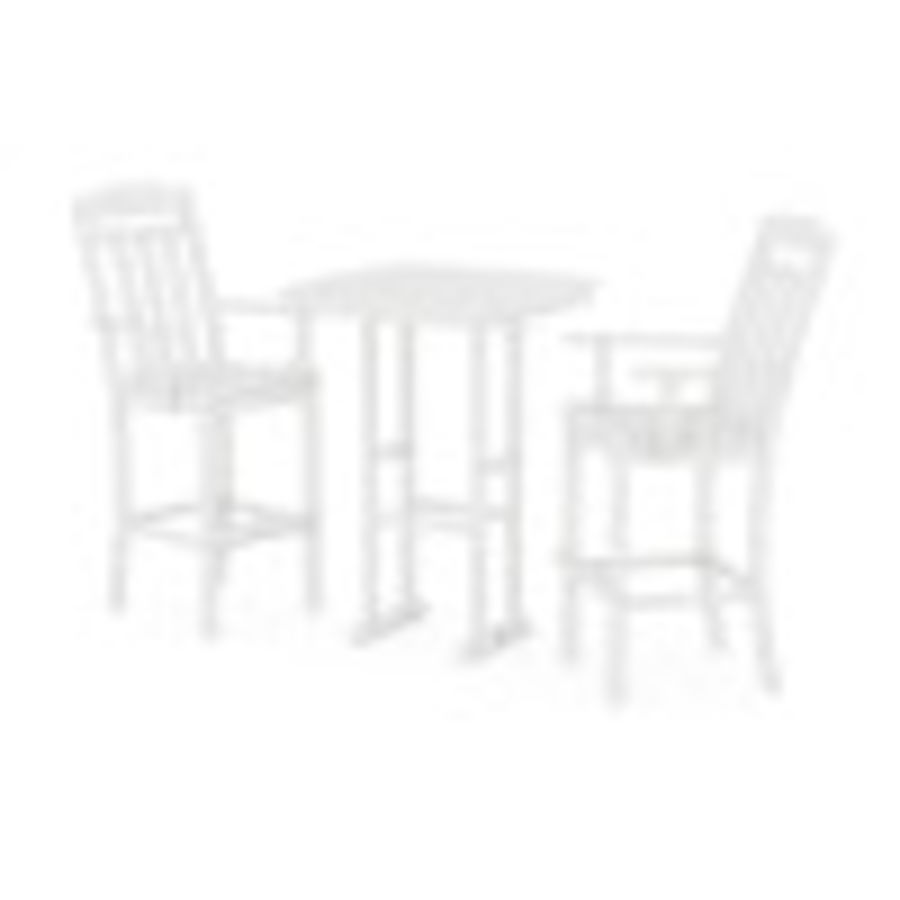 POLYWOOD Country Living 3-Piece Bar Set in White