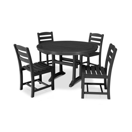 La Casa Café 5 Piece Side Chair Dining Set in Black