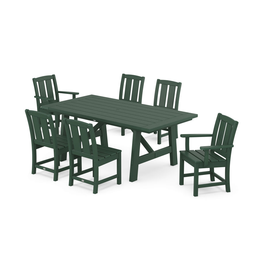 POLYWOOD Mission 7-Piece Rustic Farmhouse Dining Set in Green