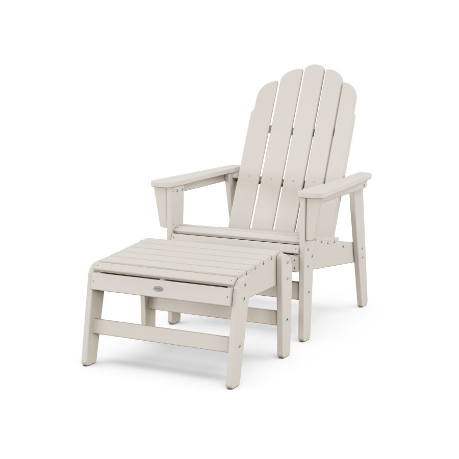 POLYWOOD Vineyard Grand Upright Adirondack Chair with Ottoman in Sand