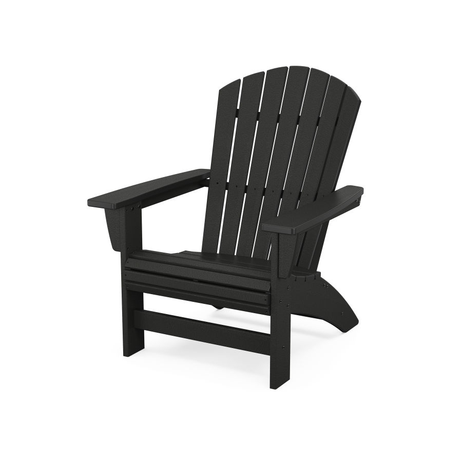 POLYWOOD Nautical Grand Adirondack Chair in Black