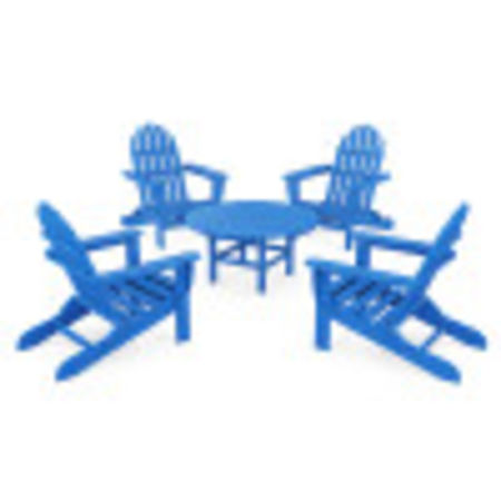 Classic Folding Adirondack 5-Piece Conversation Group in Pacific Blue