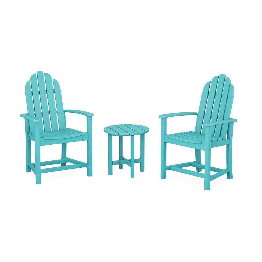 POLYWOOD Classic 3-Piece Upright Adirondack Chair Set in Aruba