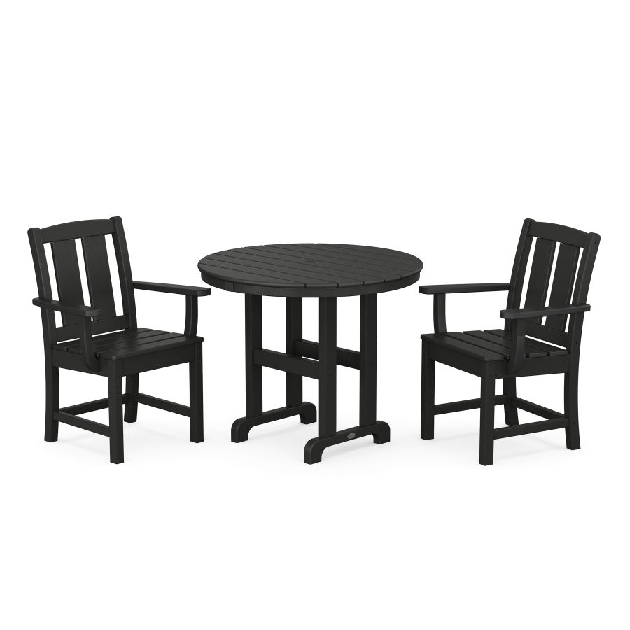 POLYWOOD Mission 3-Piece Farmhouse Dining Set in Black