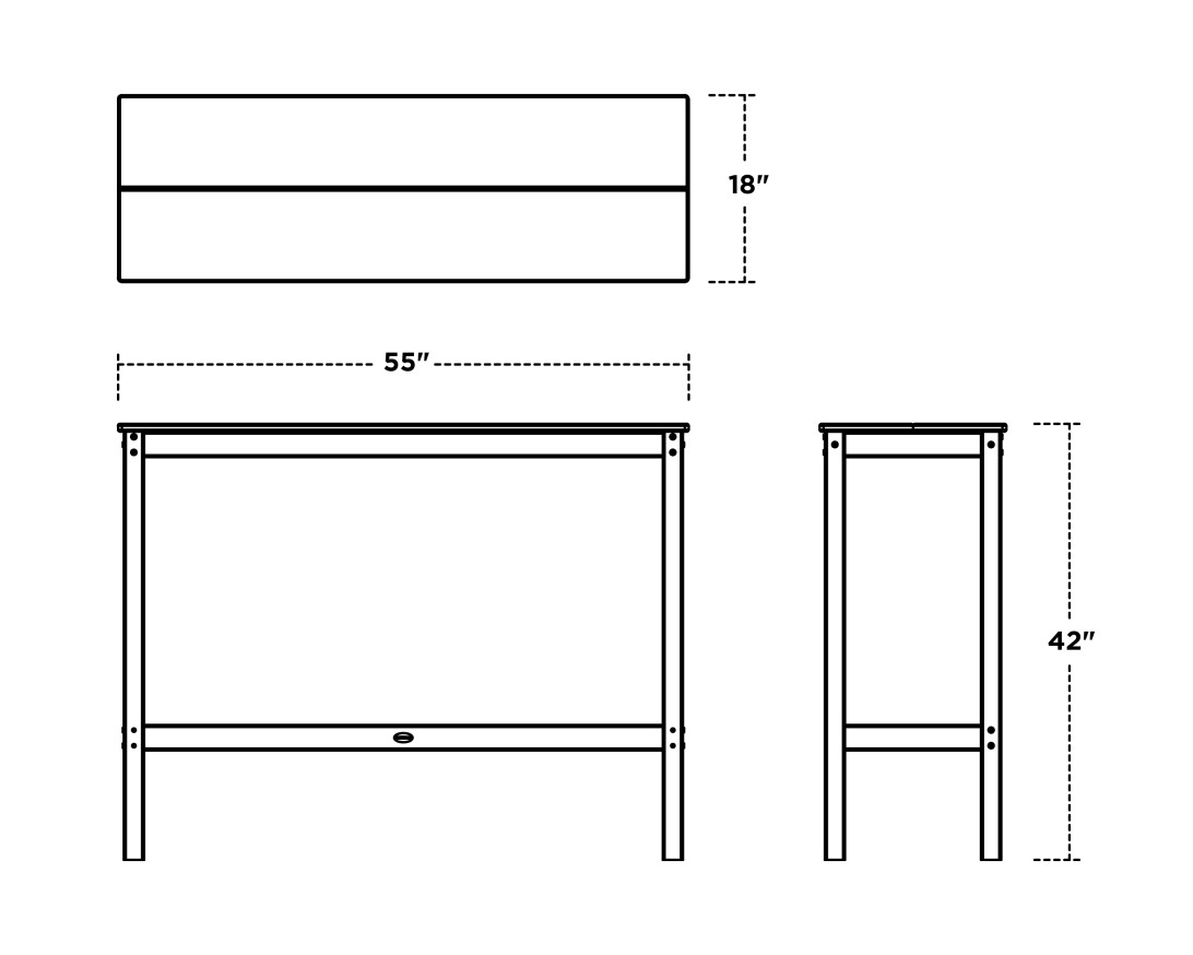 Dimensions for Studio Balcony Bar Table