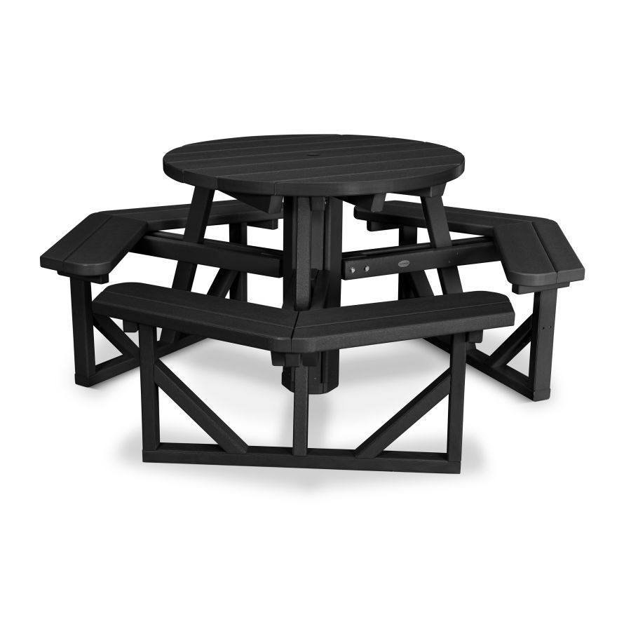 POLYWOOD Park 36" Round Picnic Table in Black