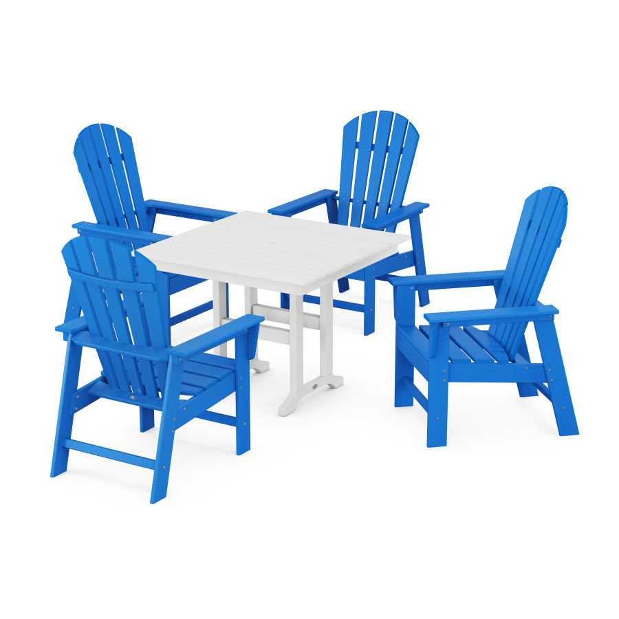 POLYWOOD South Beach 5-Piece Farmhouse Dining Set in Pacific Blue