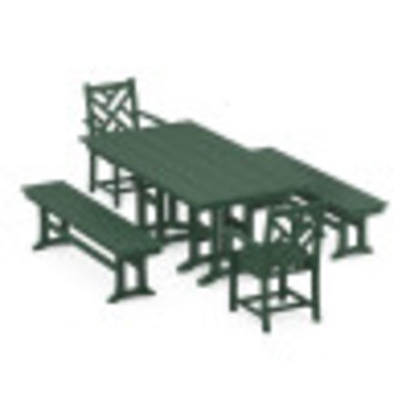 Chippendale 5-Piece Farmhouse Dining Set in Green