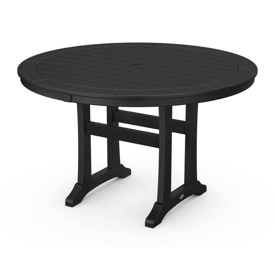POLYWOOD 48" Round Dining Table in Black