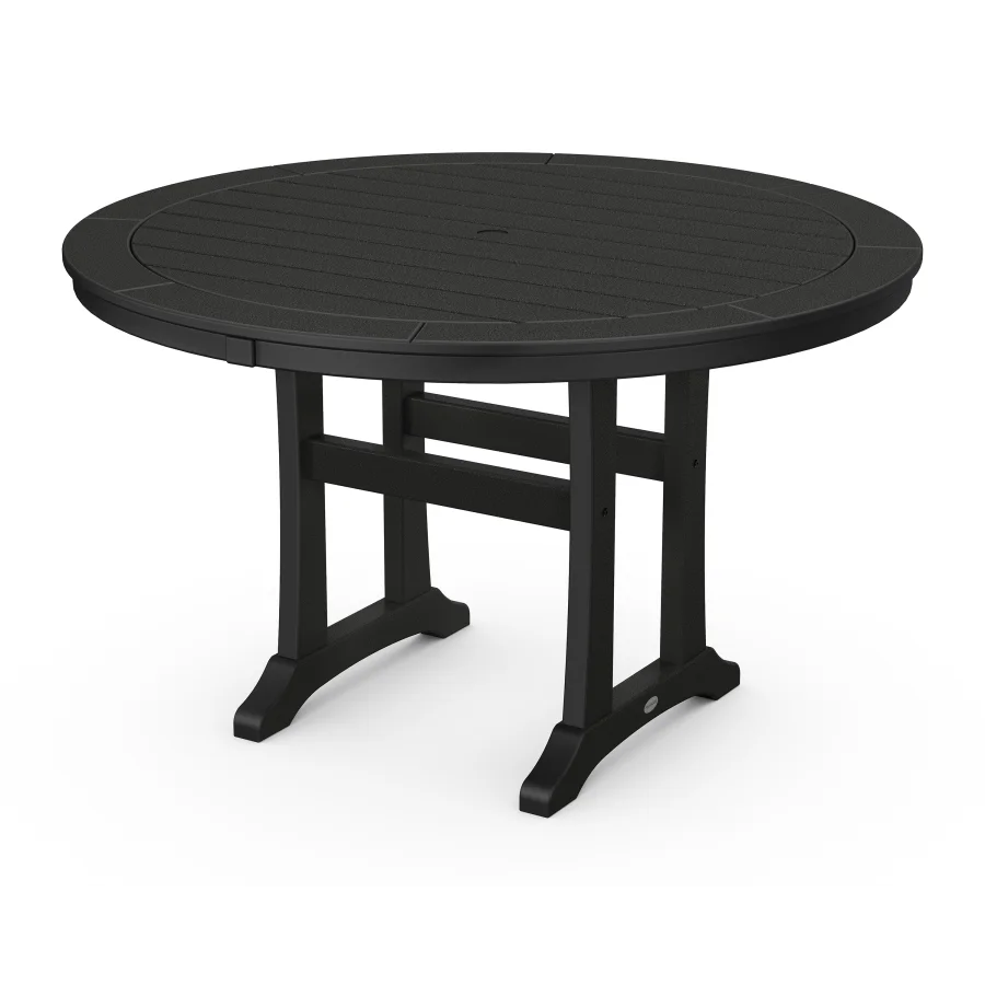 POLYWOOD 48" Round Dining Table in Black