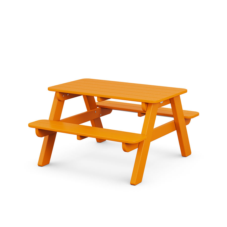 POLYWOOD Kids Outdoor Picnic Table in Tangerine