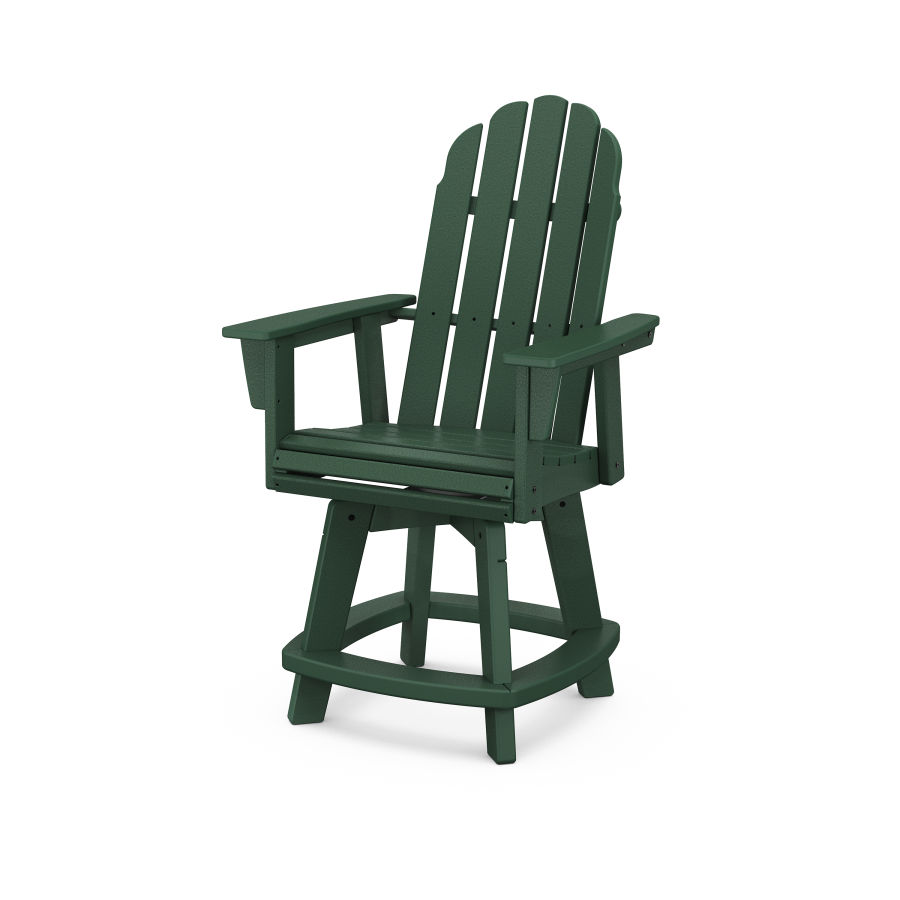 POLYWOOD Vineyard Adirondack Swivel Counter Chair in Green