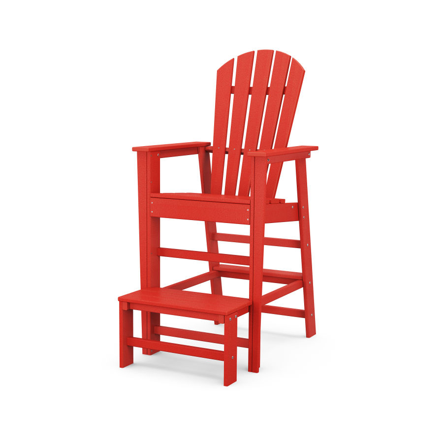 POLYWOOD South Beach Lifeguard Chair in Sunset Red
