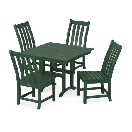 Vineyard Side Chair 5-Piece Farmhouse Dining Set in Green