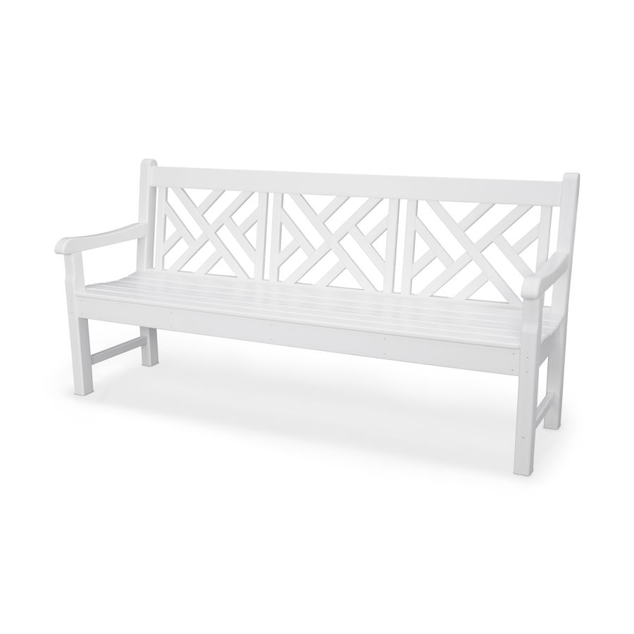 POLYWOOD Rockford 72" Chippendale Bench in White