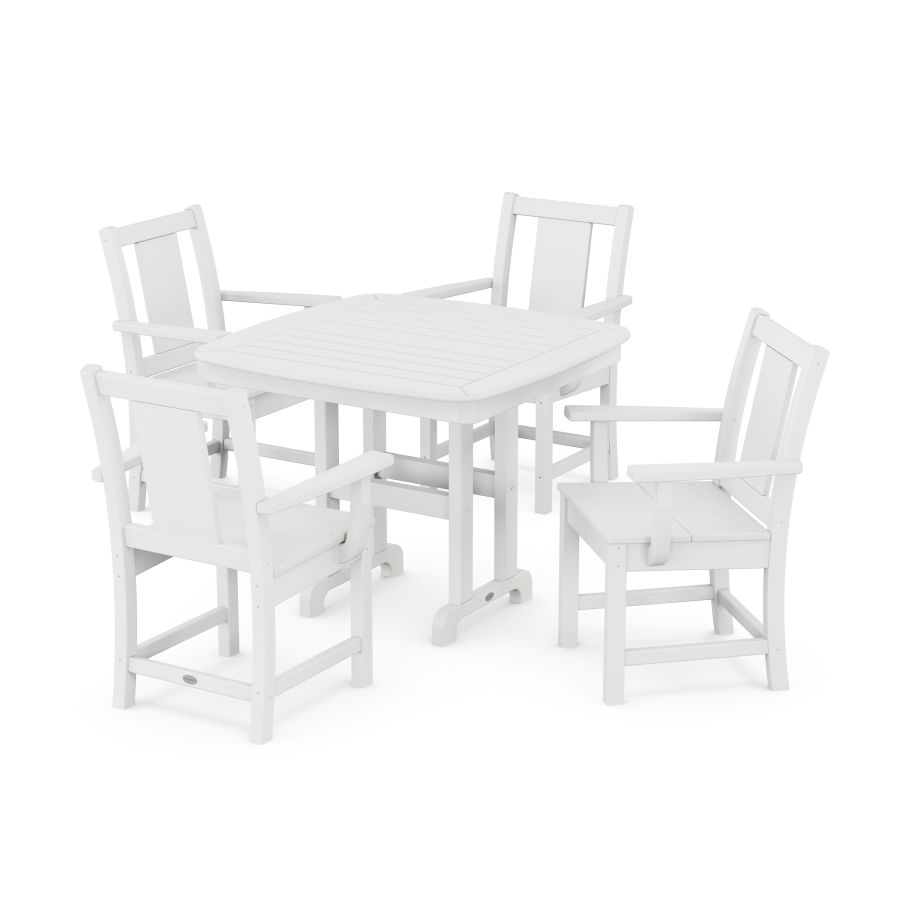 POLYWOOD Prairie 5-Piece Dining Set in White