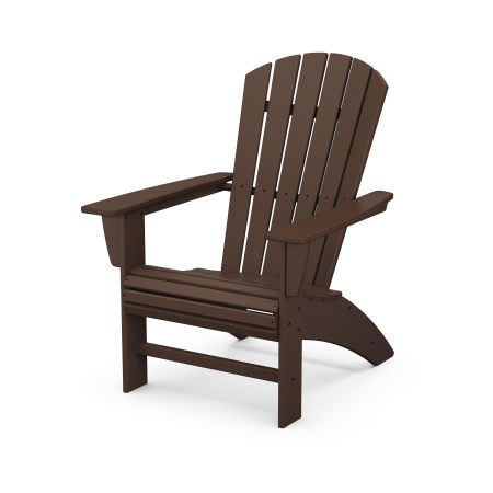 POLYWOOD Nautical Curveback Adirondack Chair in Mahogany