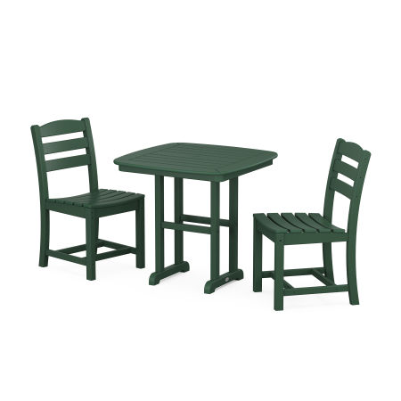 La Casa Café Side Chair 3-Piece Dining Set in Green
