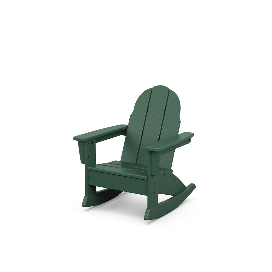 POLYWOOD Kids Vineyard Adirondack Rocking Chair in Green