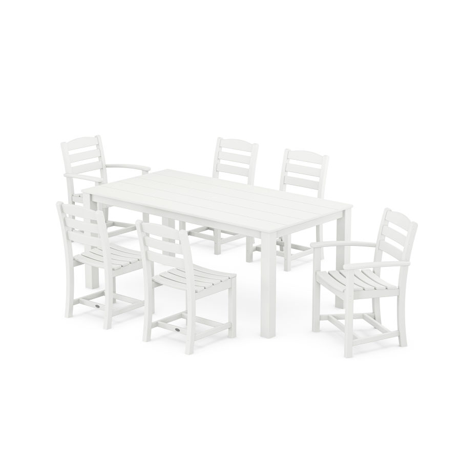 POLYWOOD La Casa Cafe' 7-Piece Parsons Dining Set in White