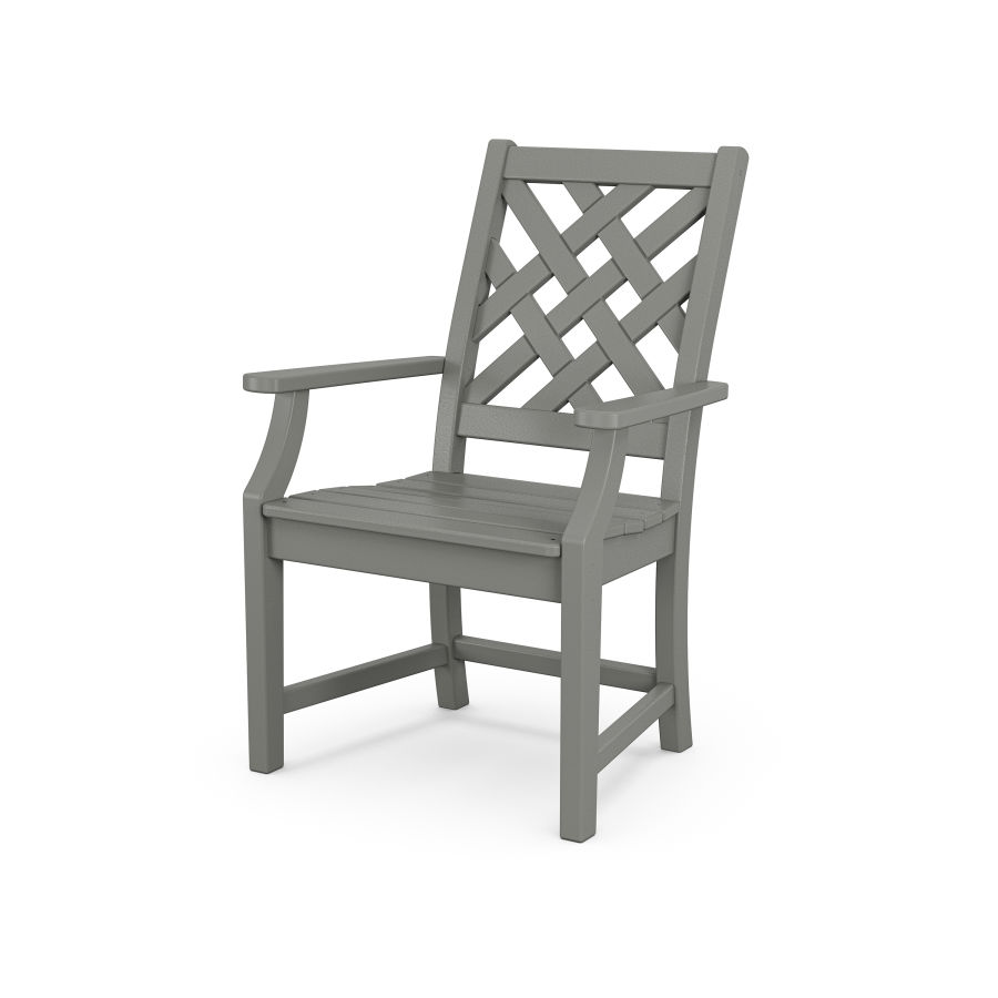 POLYWOOD Wovendale Dining Arm Chair in Slate Grey