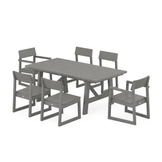 POLYWOOD EDGE 7-Piece Rustic Farmhouse Dining Set