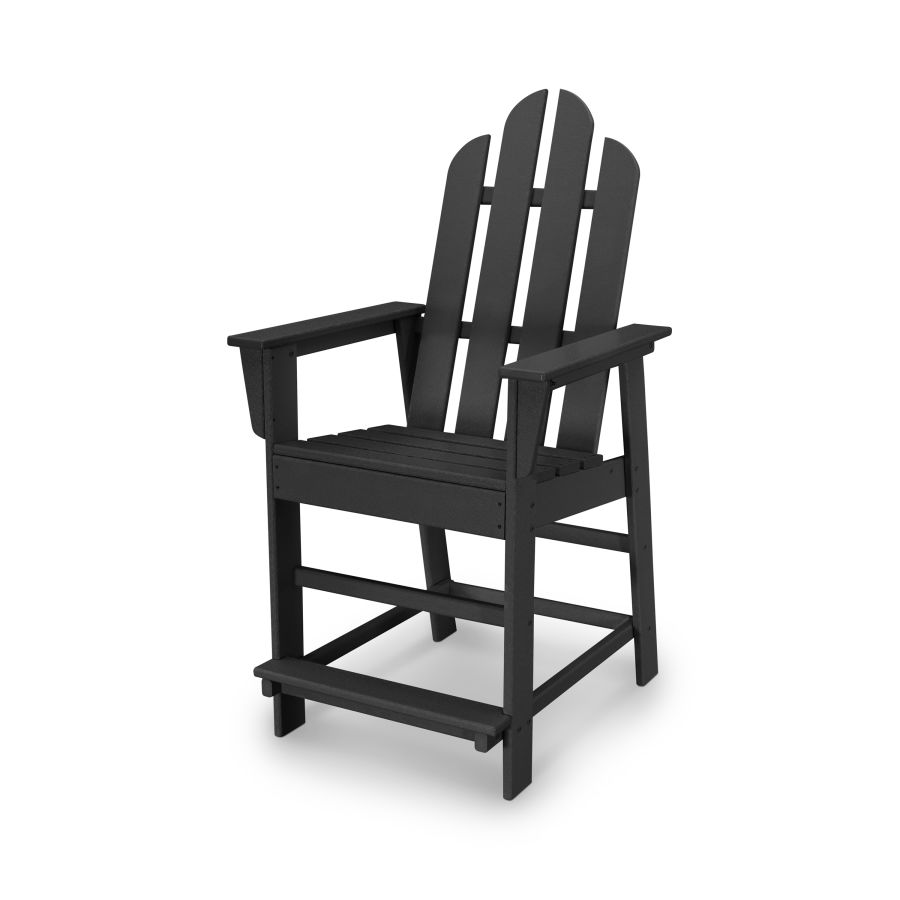 POLYWOOD Long Island Counter Chair in Black