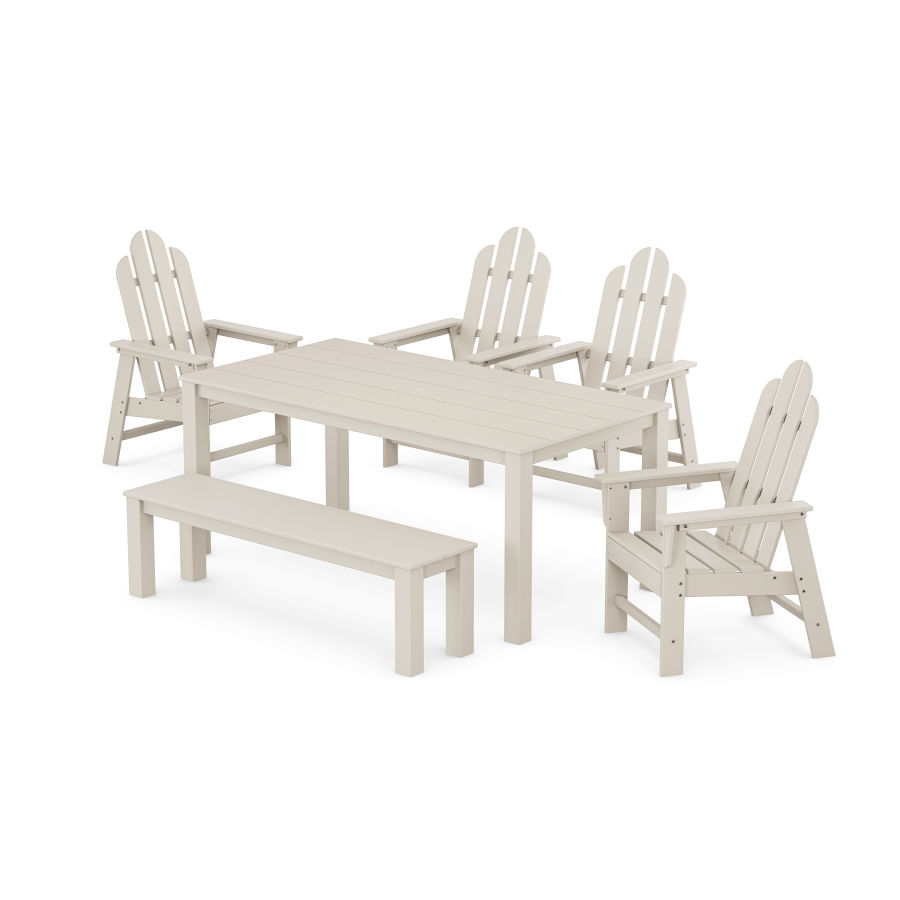 POLYWOOD Long Island 6-Piece Parsons Dining Set with Bench in Sand