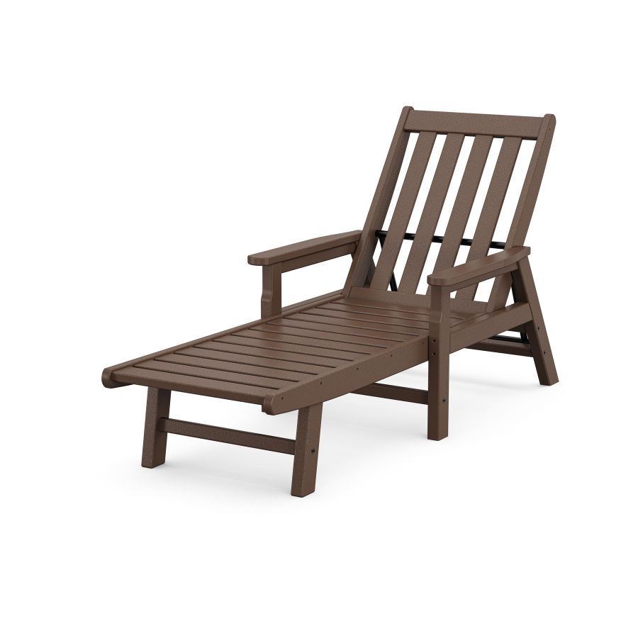 POLYWOOD Vineyard Chaise with Arms in Mahogany