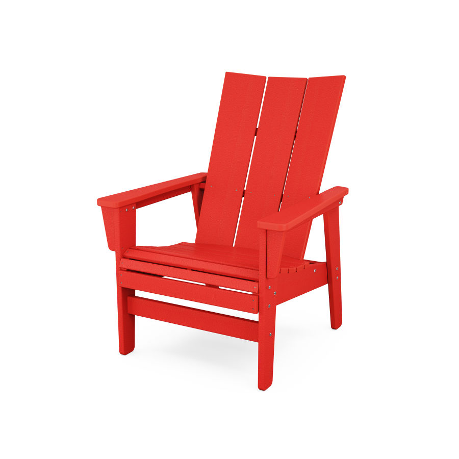 POLYWOOD Modern Grand Upright Adirondack Chair in Sunset Red