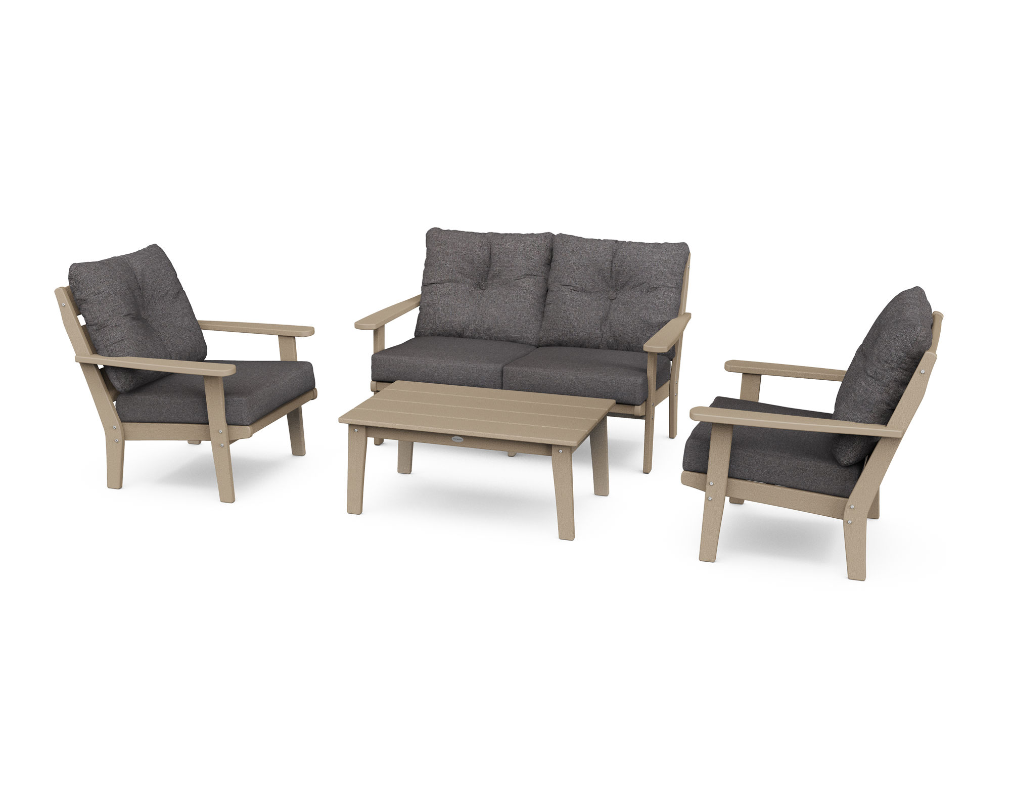 POLYWOOD® Lakeside 4-Piece Deep Seating Set in Vintage Finish - PWS520